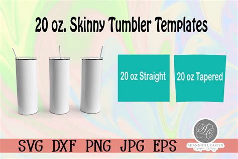 20 Oz Skinny Straight Tumbler Template Size