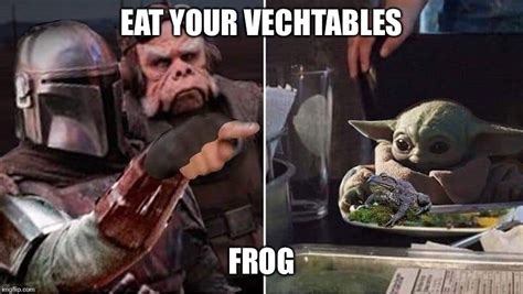 Mandalorian Baby Yoda Eating Frog  Rehare