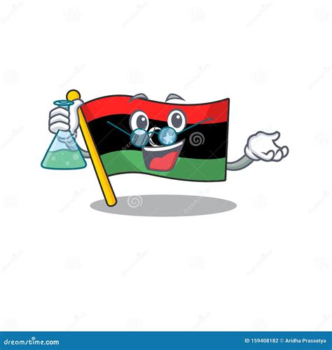 Professor Flag Libya Cartoon Isolated The Mascot Stock Vector