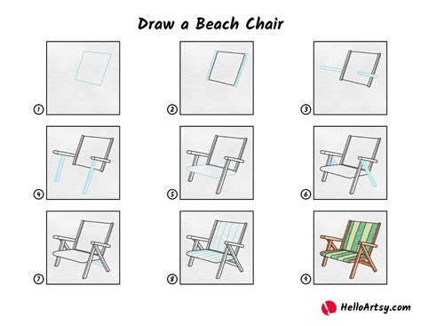 How To Draw Beach Chair Printable Step By Step Drawing Sheet Chair
