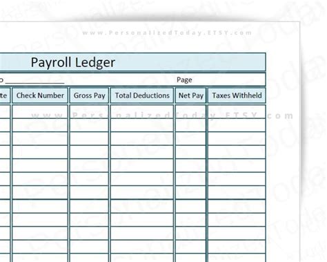 Pay Ledger Template
