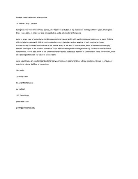 Free Reference Letter Sample 28 Letter Of Recommendation In Word
