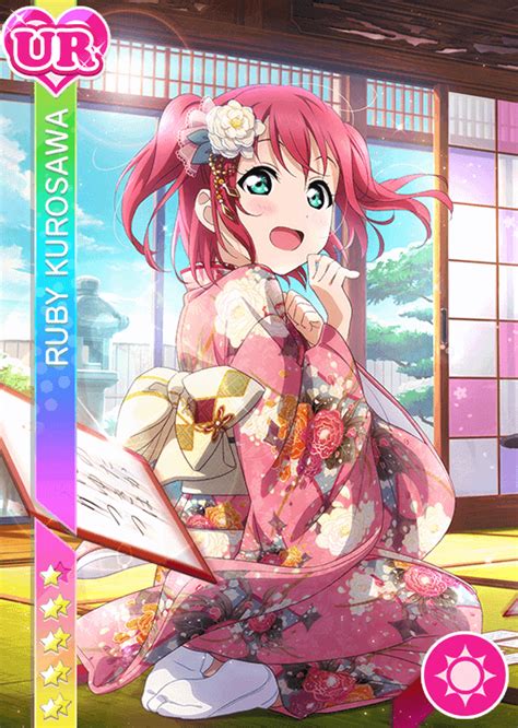 Moronic abbreviation for your, you are, or you're. it should not be pronounced yur, but rather how it looks: School Idol Tomodachi - Cards Album: #1110 Kurosawa Ruby UR