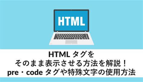 Htmlタグをそのまま表示させる方法を解説！pre・codeタグや特殊文字の使用方法 Webcamp Media