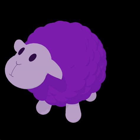 A Purple Sheep Is Standing In The Dark