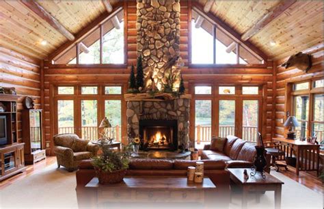 Landscape with a large decorative stone for a rugged natural look. custom stone fireplace in the center of the great room in ...