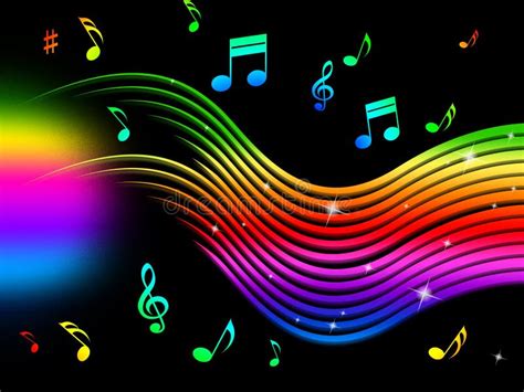 Rainbow Music Notes Background