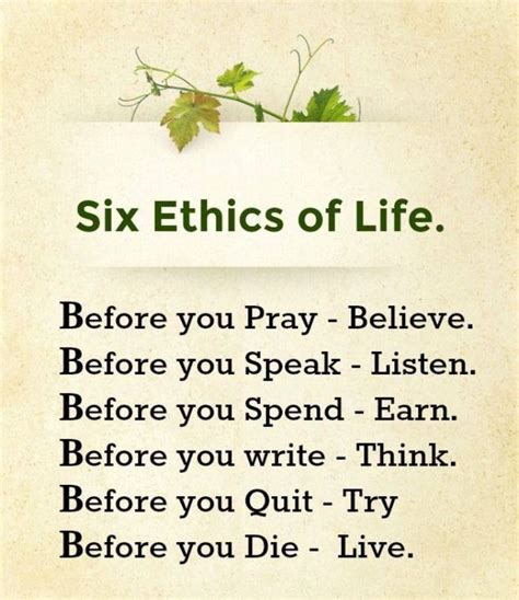 6 Ethics Of Life 💛 God Quotes Prayer Gratitude Quotes Positive Quotes