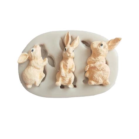 3d Rabbit Easter Bunny Fondant Silicone Mold Decoration Tool Chocolate