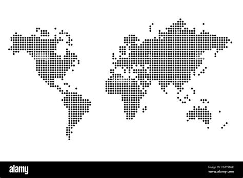 World Map Vector Simple Dot Style World Map Dotted Technology Style
