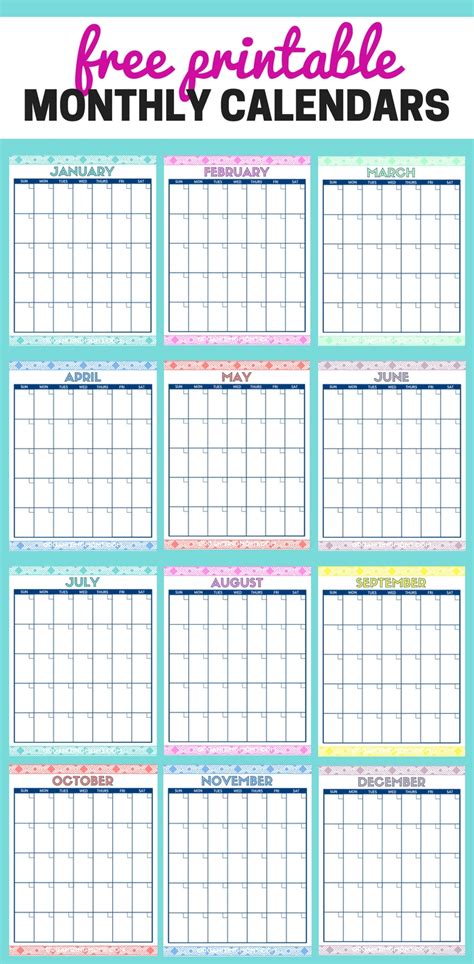 Free Cute Printable Calendars Choose From Portrait Format Or