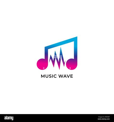 Colorful Musical Note Beamed Eighth Notes With Pulse Music Wave Logo