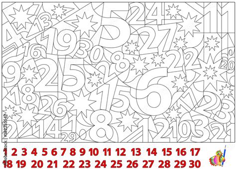 Logic Puzzle Game Find The Numbers Hidden In The Picture And Paint