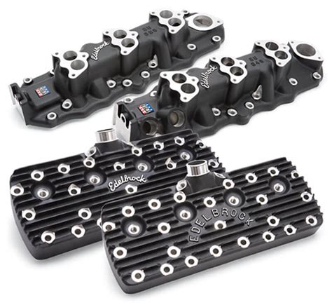 Edelbrock New Look Black Coated Flathead Components For Ford Parts