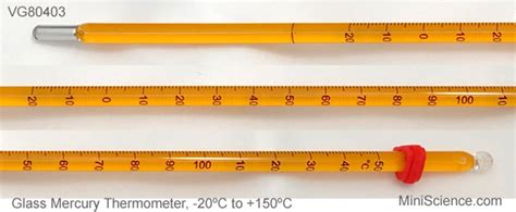 Glass Mercury Thermometer 20c To 150c