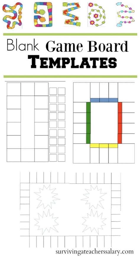 Free Board Game Templates For Book Report And Math Activities