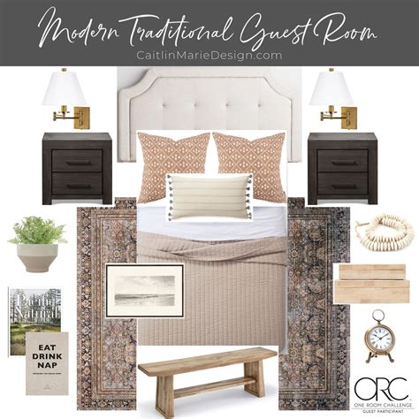 Modern Traditional Guest Room Design Plan Caitlin Marie Design