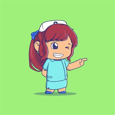 Premium Vector Cartoon Illustration Of Cute Female Nurse Gesturing