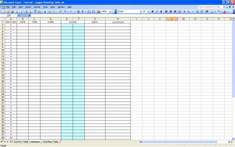 Create Your Own Soccer League Fixtures And Table The Spreadsheet Page