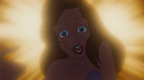 In The Little Mermaid When Ariel Rescues Eric From Drowning And Sings To Him She Is Backlit