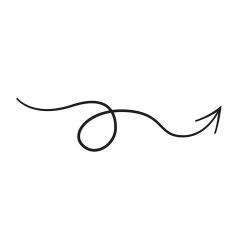Line Art Arrow With Black Thin Line Png With Transparent Background