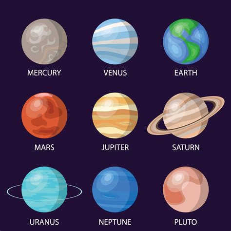 Solar System Planets Vector Illustration Vector Art At Vecteezy