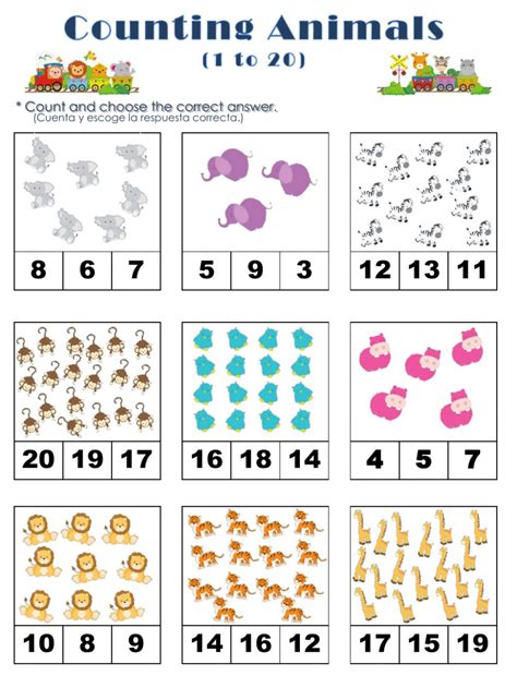 30 counting to 20 worksheet education template