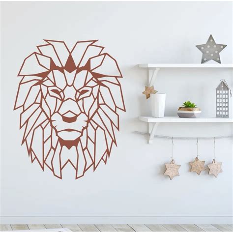 Geometric Design Animal Lion Head Wall Sticker Home Decoration
