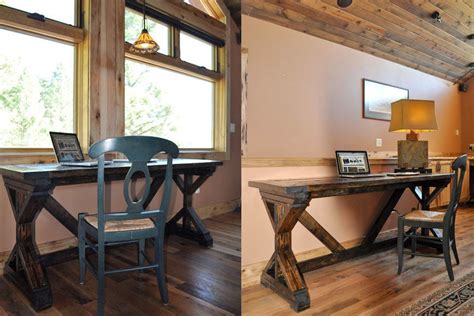 Desks come in all shapes and sizes. Learn how to build a desk with x supports and I beams for ...