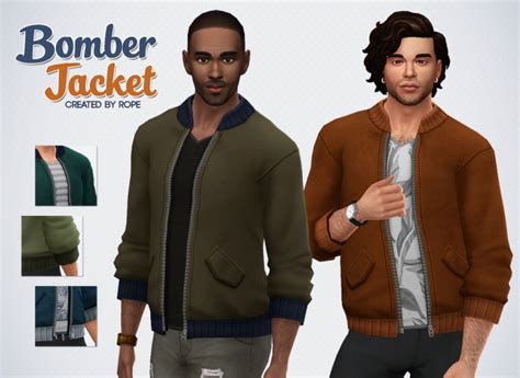Bomber Jacket By Rope At Simsontherope Sims 4 Updates