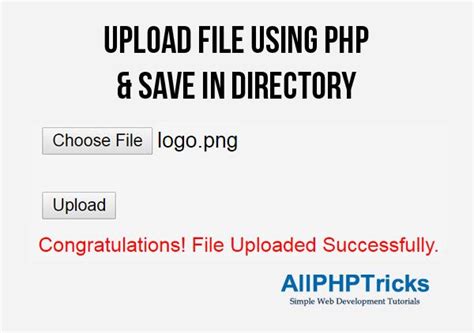 Upload File Using Php And Save In Directory All Php Tricks Web