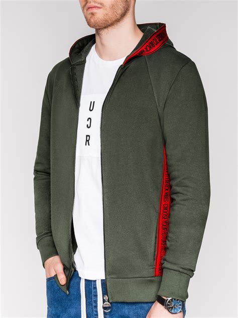 Mens Zip Up Hoodie B908 Green Modone Wholesale Clothing For Men