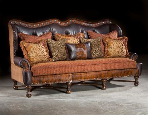 Western Sofa Leather Living Room Furniture Rustic Sofa Rustic Couch