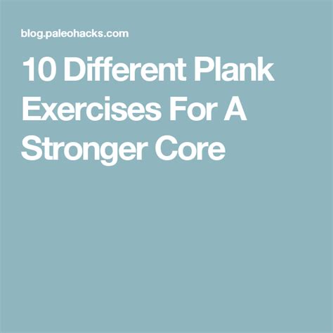 10 Essential Plank Exercises You Need To Try Exercise