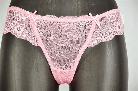 Thong Floral Lace Knicker Panties Underwear Lingerie Mid Rise G String Ebay