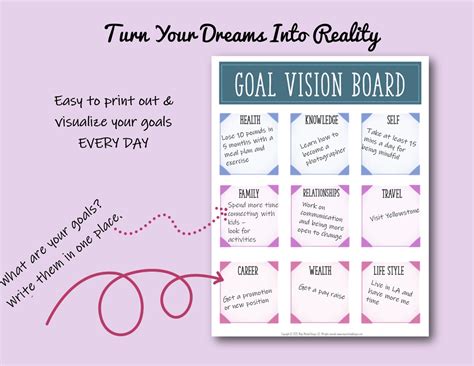 Vision Board And Affirmation Board Printable Digital Etsy