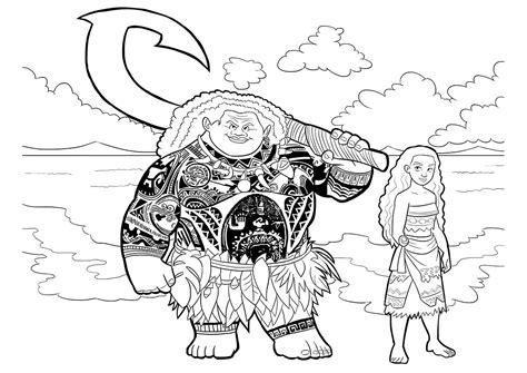 Moana is a funny animated produced by walt disney animation studios in 2016. Moana coloring pages to download and print for free