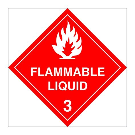 Hazard Diamond Class Flammable Liquid White Marine Sign British