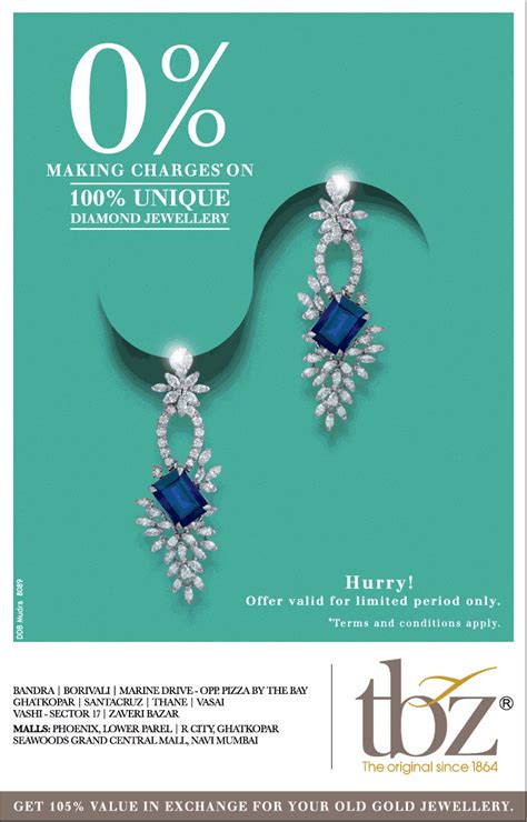 Tbz Jewellers 0 Making Charges On 100 Unique Diamond Jewellery Ad