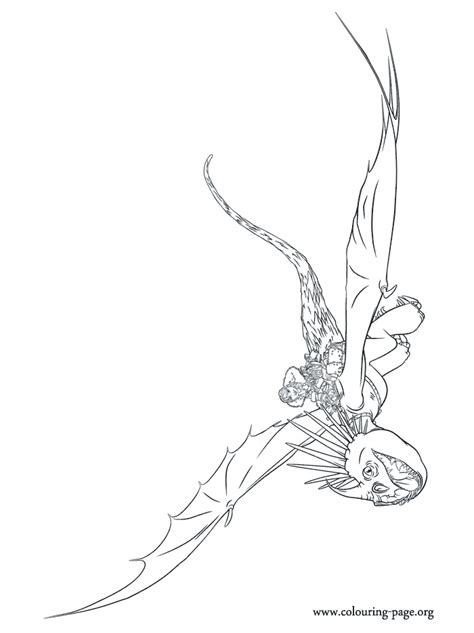 How to Train Your Dragon 2 - Astrid and Stormfly coloring page