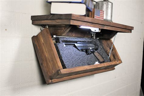 floating shelf with hidden gun storage and personalized key etsy