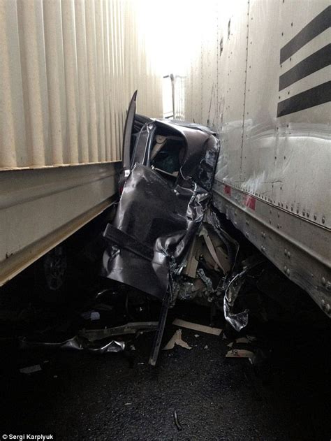 Man Who Survived Being Crushed Between Two Big Rigs On Oregon S I 84 Daily Mail Online