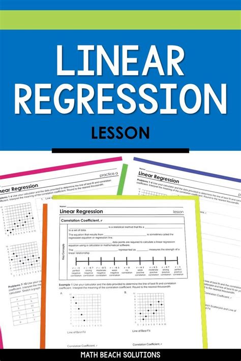 Regression Line Worksheet