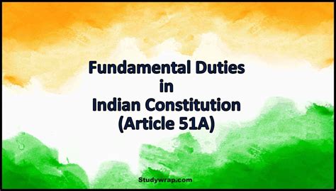 Fundamental Duties Article 51a In Indian Constitution Study Wrap