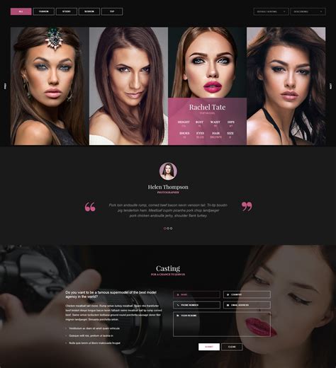 Model Agency And Fashion Website Template | Modern Web Templates and ...
