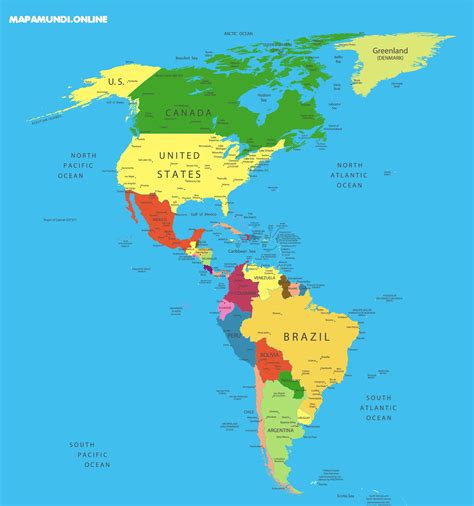Mapa de América 2022 🥇 Mapas del Continente Americano en Imágenes