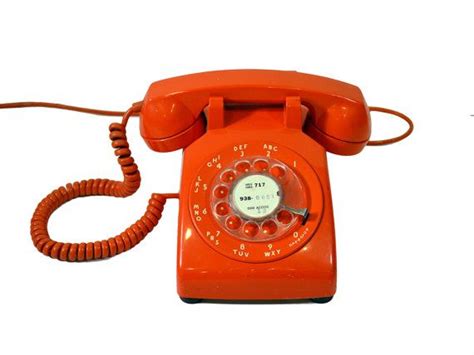 Vintage Itt Orange Rotary Phone Vintage Orange Telephone Landline