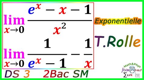 Fonction Exponentielle Limites Exponentielle Bac Sm Exercice