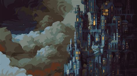 Pixel Art Digital Art Artwork Castle Fantasy Art Hd Wallpaper