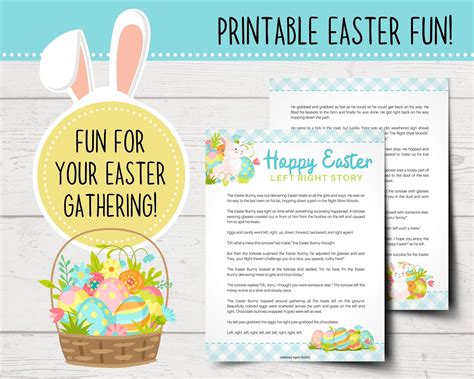 Printable Easter Left Right Game Easter Left Right Story Etsy